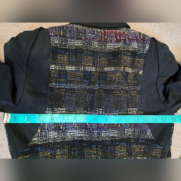LIDA BADAY Designer Wool Tweed And Silk Jacket/ Blazer. Multicolour Knit. Size 2 - Picture 14 of 16